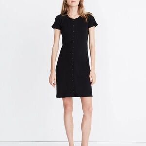 Madewell Black Mini Button-Down Dress